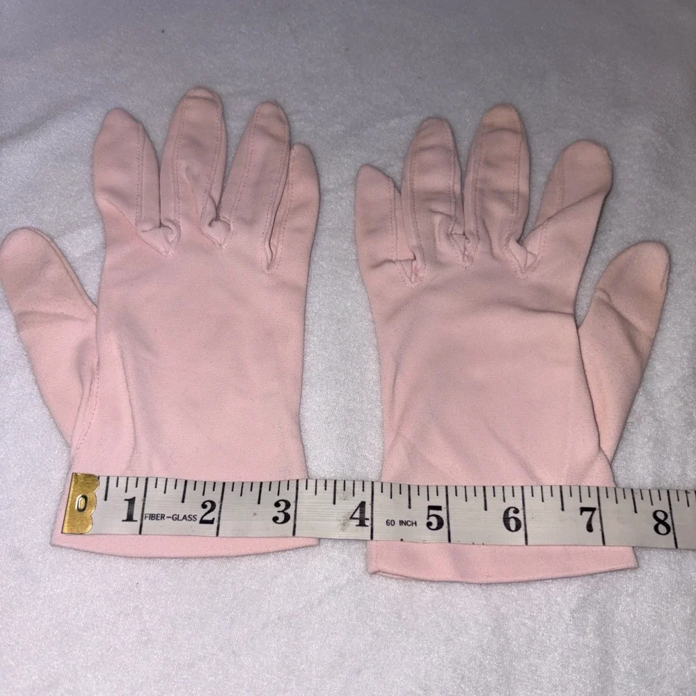 Women's Baby Pink Dress Gloves From The 1950 to‎ 1960's Wrist Length Gloves M